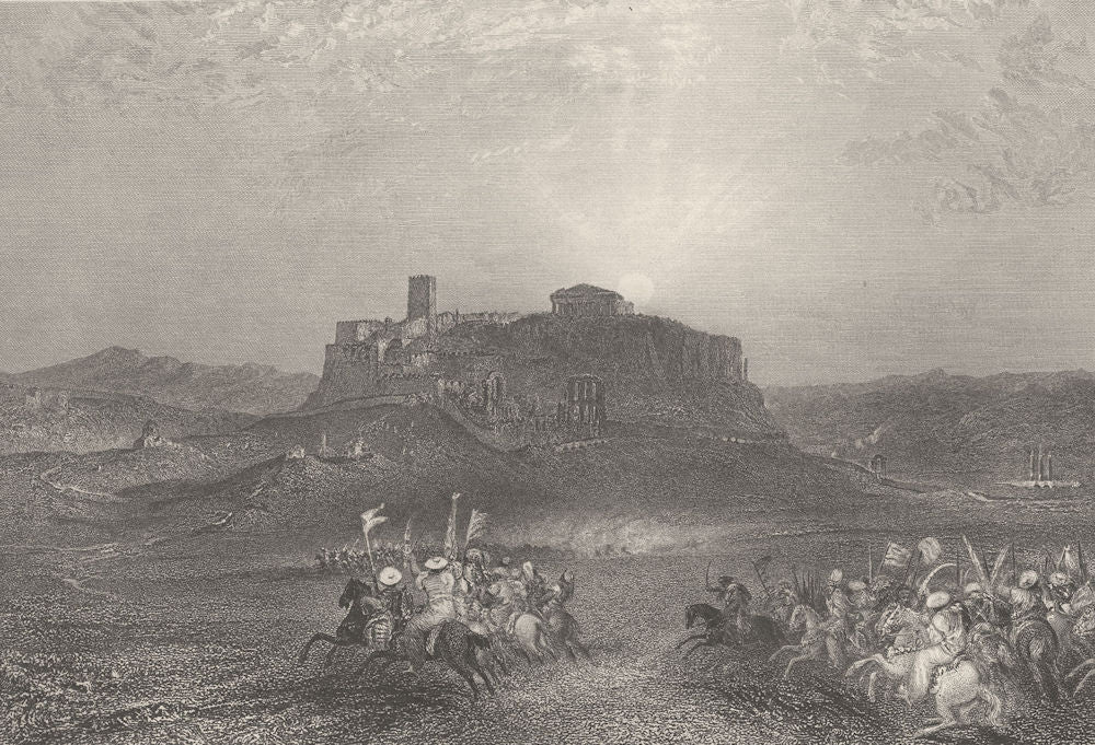 GREECE. The Acropolis, Athens ; Finden 1833 old antique vintage print picture